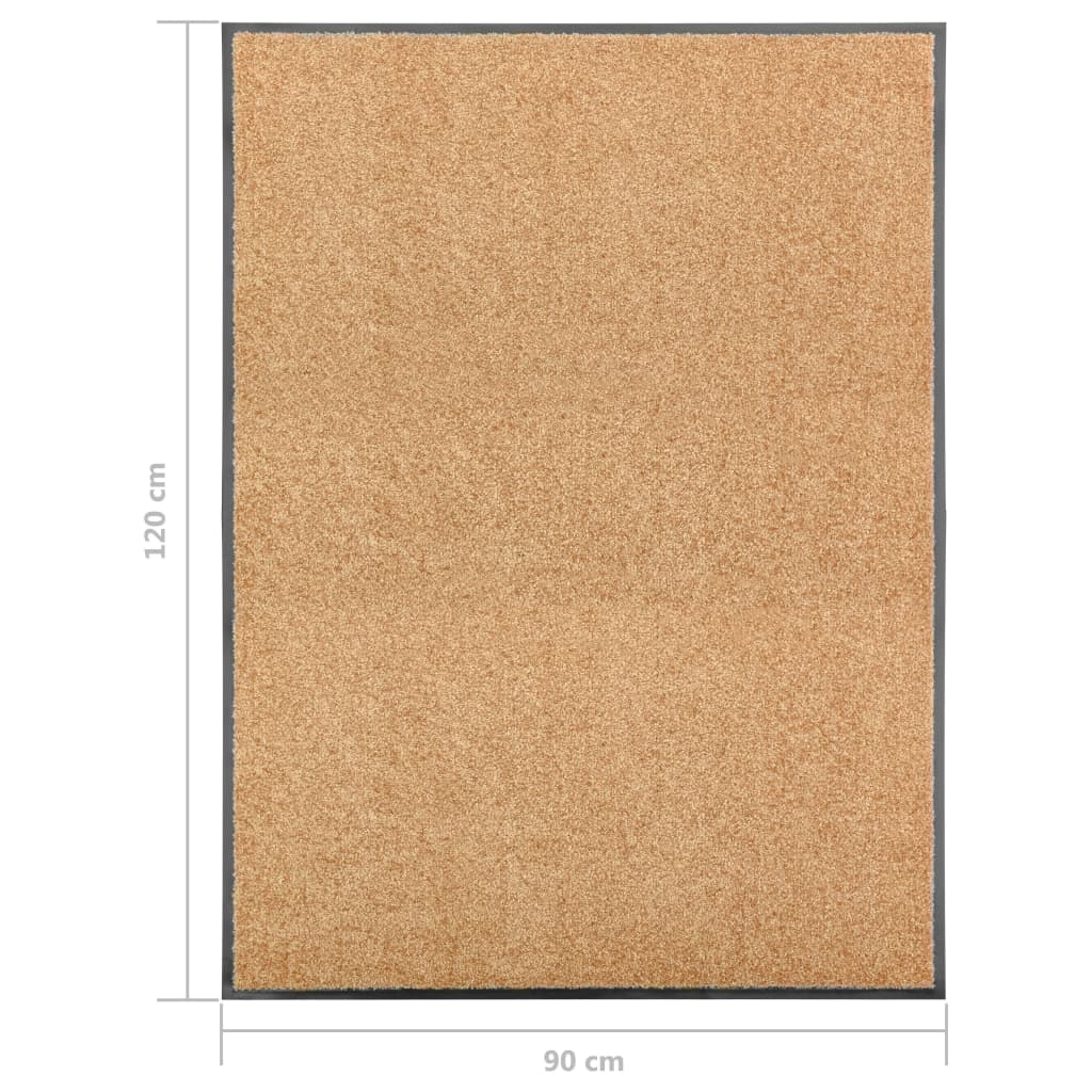 Felpudo lavable crema 90x120 cm vidaXL