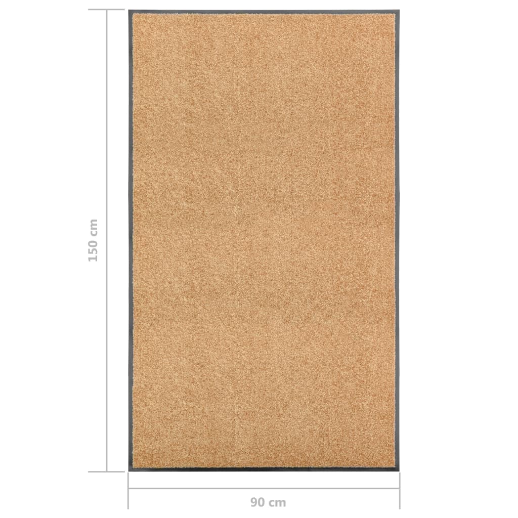 Felpudo lavable crema 90x150 cm vidaXL