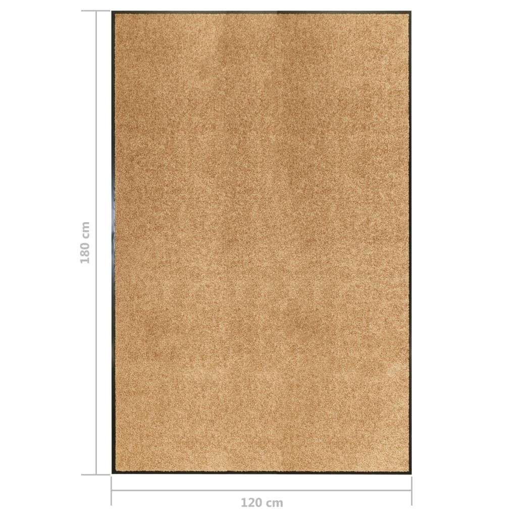 Felpudo lavable crema 120x180 cm vidaXL