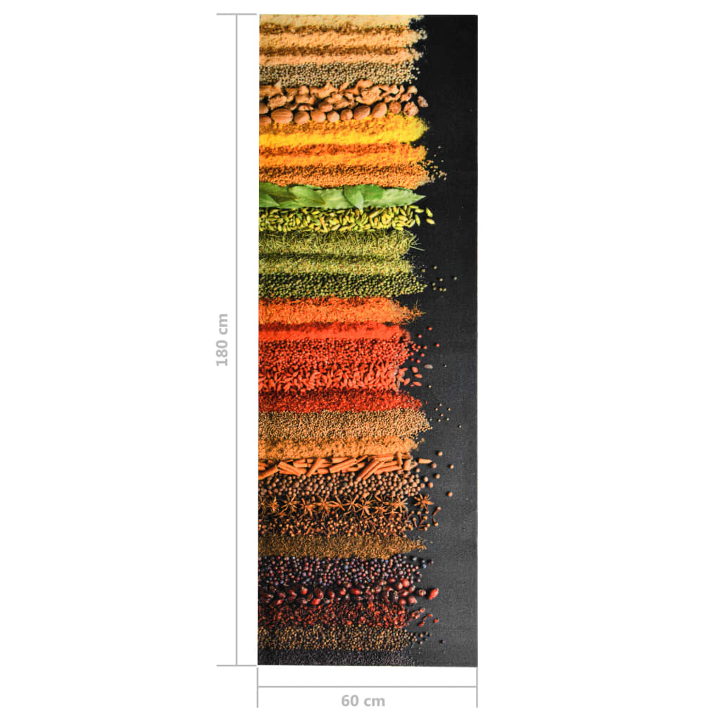 Alfombra de cocina lavable Spice 60x180 cm vidaXL