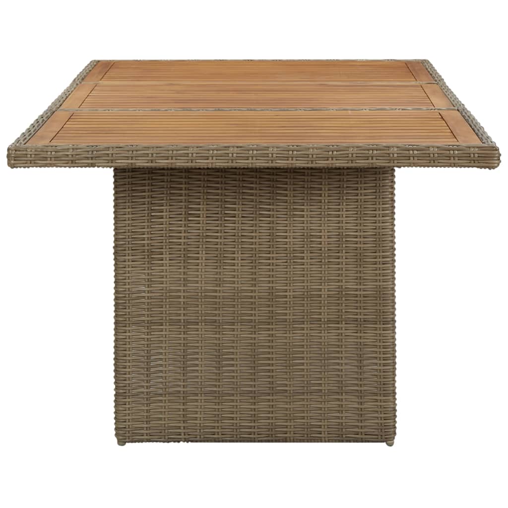 Mesa de comedor de jardín ratán sintético marrón 200x100x74 cm