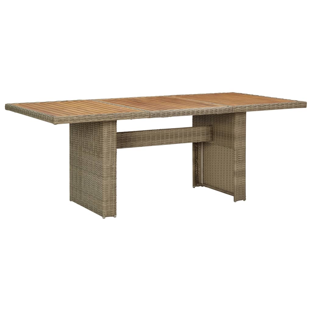 Vetonek Mesa de comedor de jardín ratán sintético marrón 200x100x74 cm