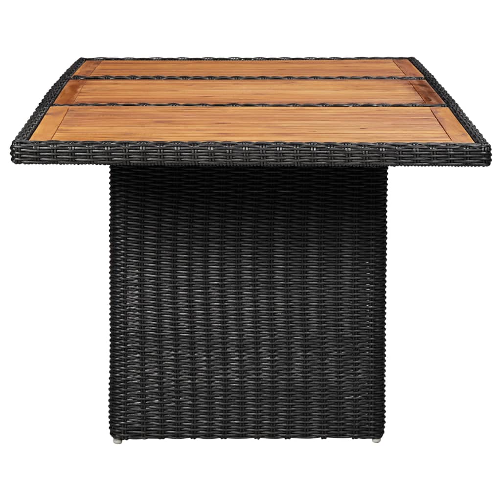 Mesa de comedor de jardín ratán sintético negro 200x100x74 cm