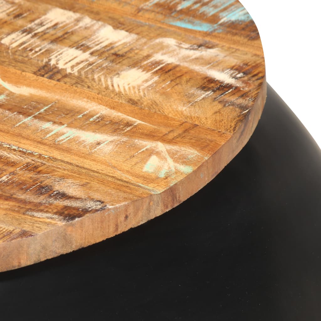 Black Recycled Wood Center Table 68x68x30 cm