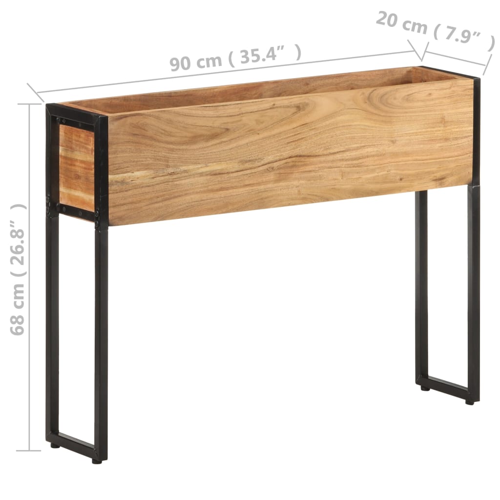 Jardinière en bois d'acacia massif 90x20x68 cm v7161 - Vetonek