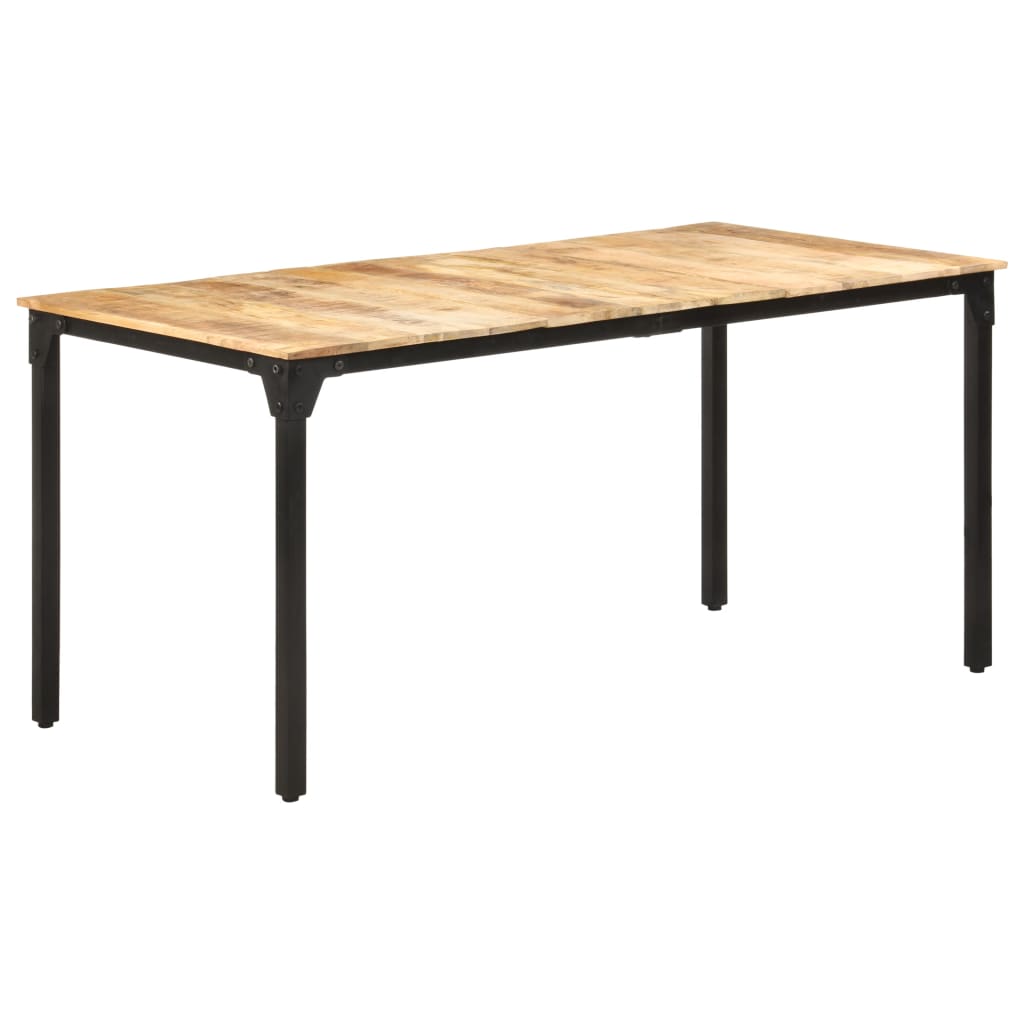 Vetonek Mesa de comedor de madera de mango rugosa 160x80x76 cm