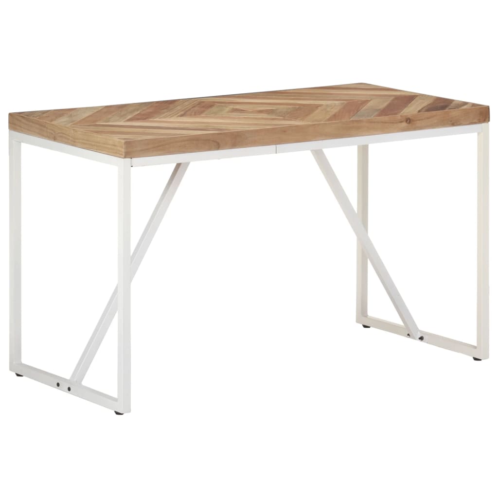 Vetonek Mesa de comedor madera maciza de acacia y mango 120x60x76 cm