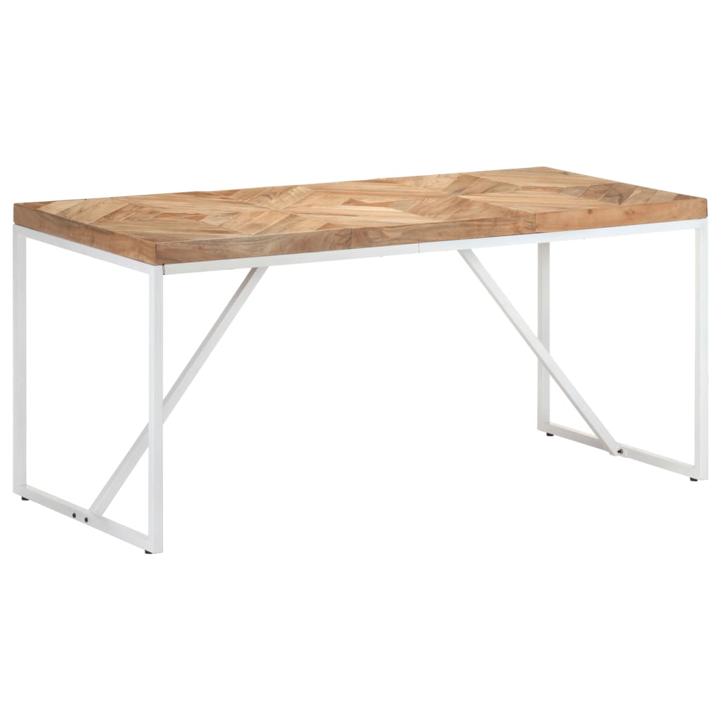 Vetonek Mesa de comedor madera maciza de acacia y mango 160x70x76 cm