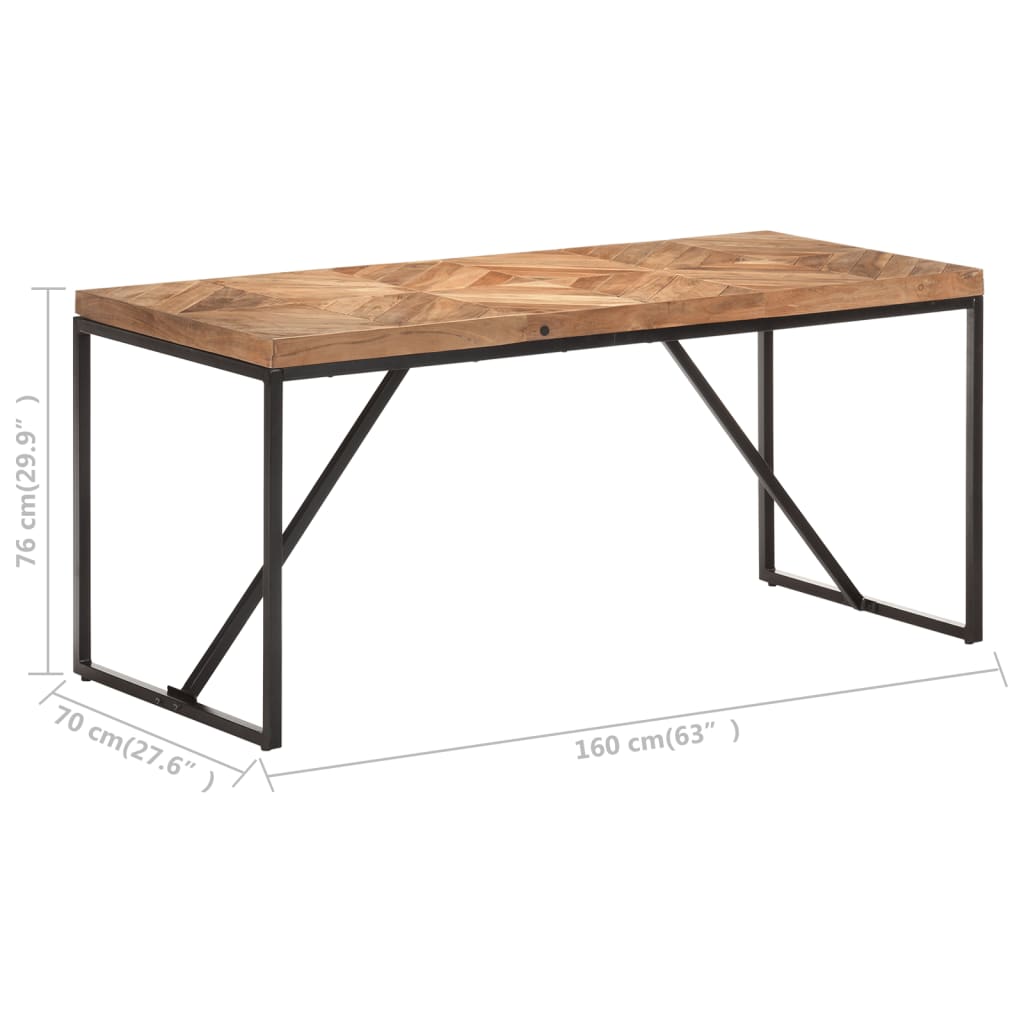 Mesa de comedor madera maciza de acacia y mango 160x70x76 cm vidaXL