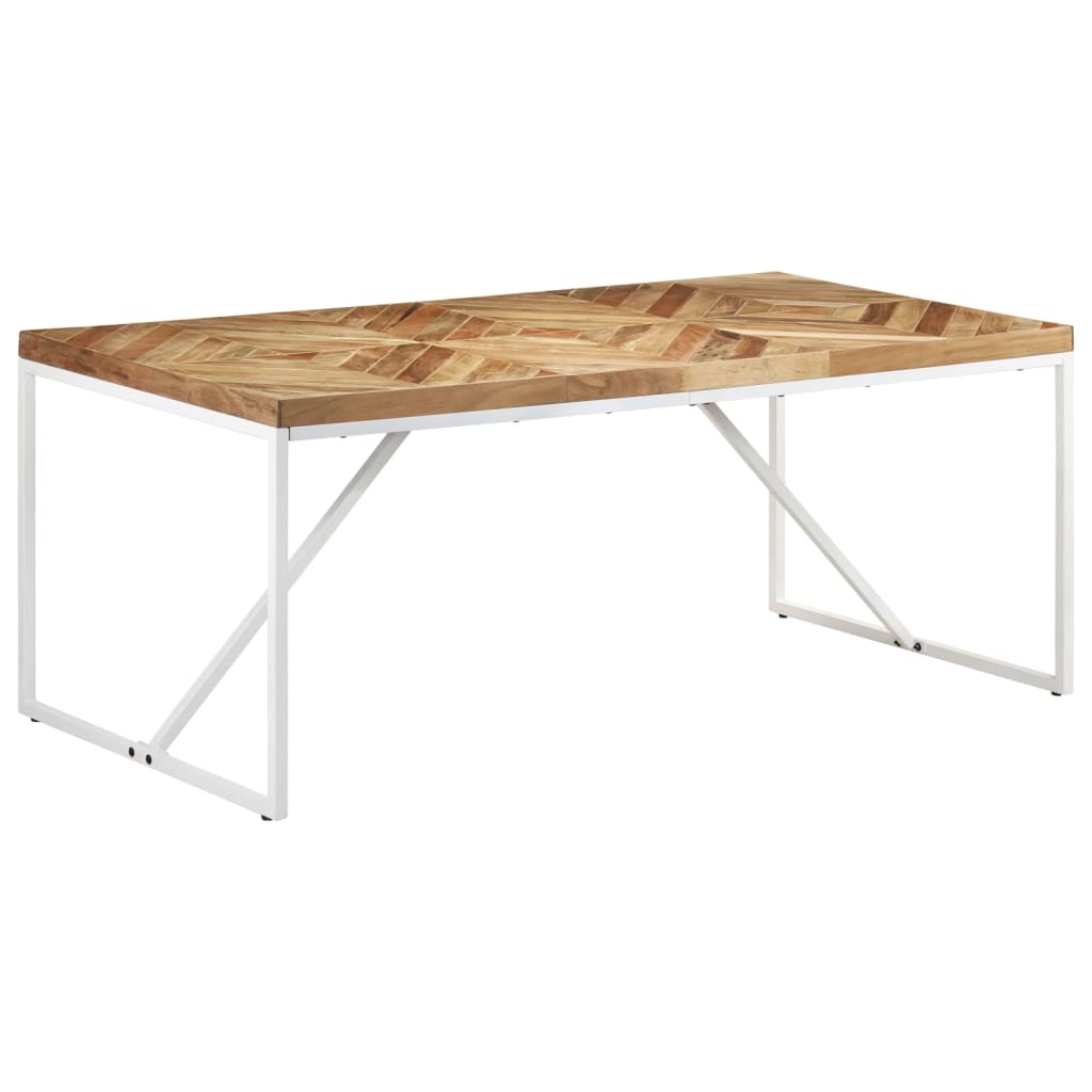 Vetonek Mesa de comedor madera maciza de acacia y mango 180x90x76 cm