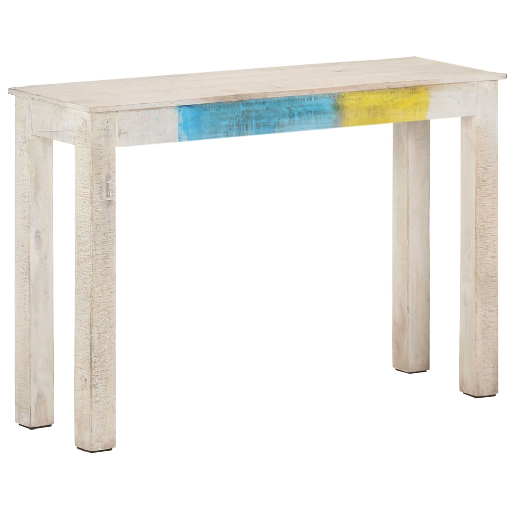 Vetonek Mesa consola de madera de mango rugosa blanca 115x35x77 cm