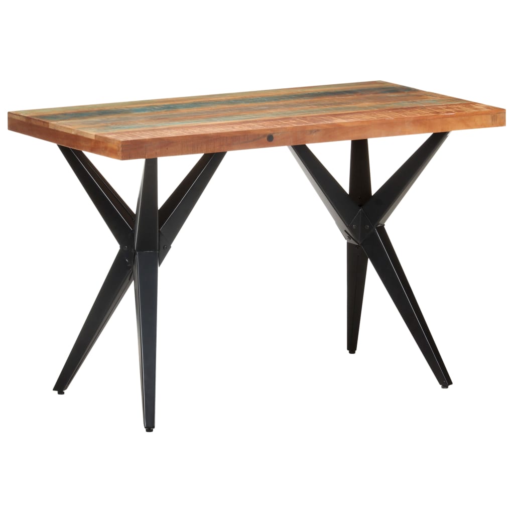 Vetonek Mesa de comedor madera maciza reciclada 120x60x76 cm