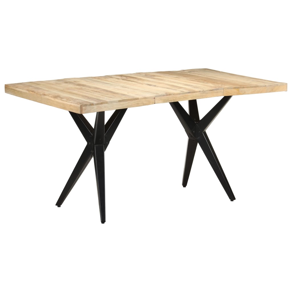 Vetonek Mesa de comedor de madera de mango rugosa 160x80x76 cm