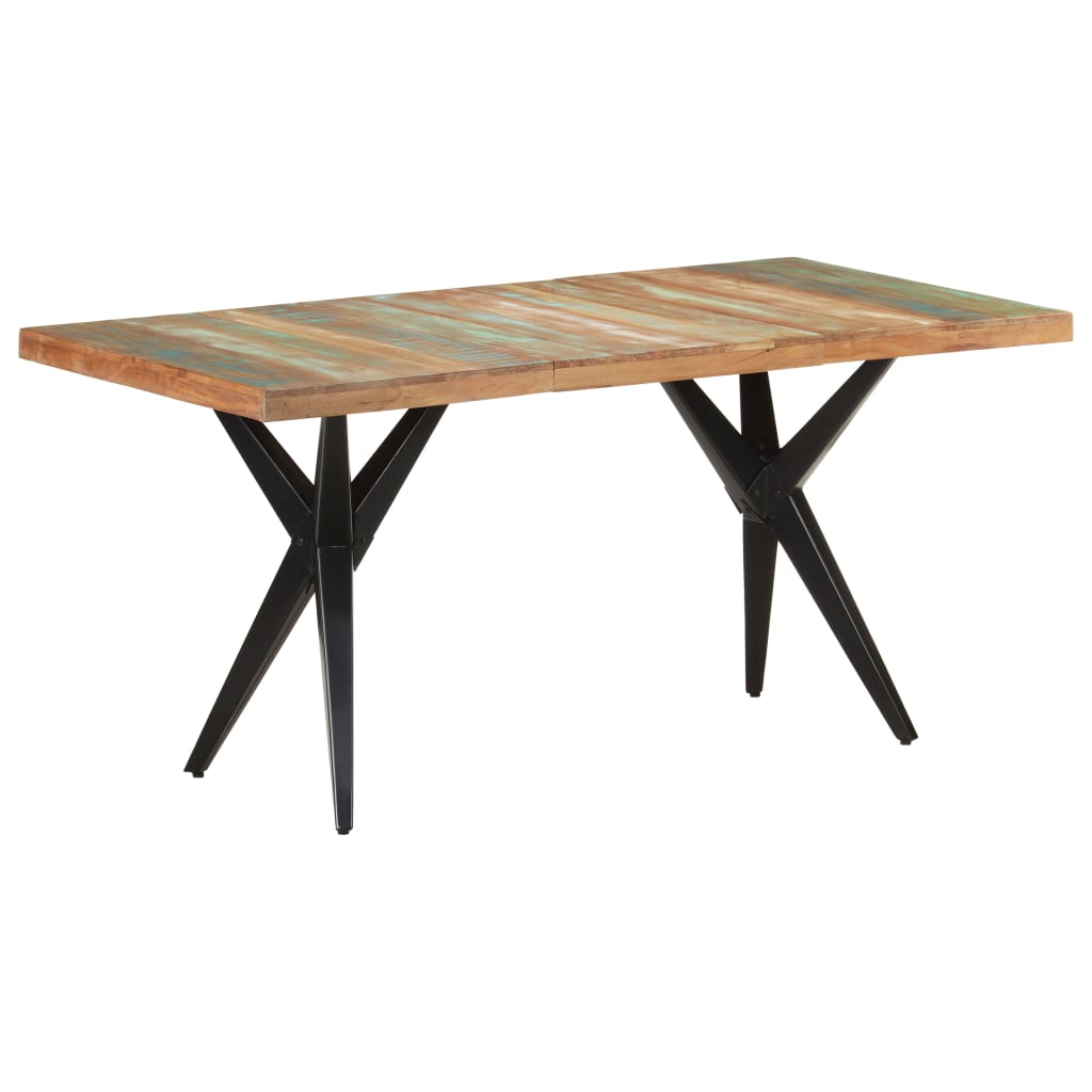 Mesa de comedor de madera maciza reciclada 160x80x76 cm