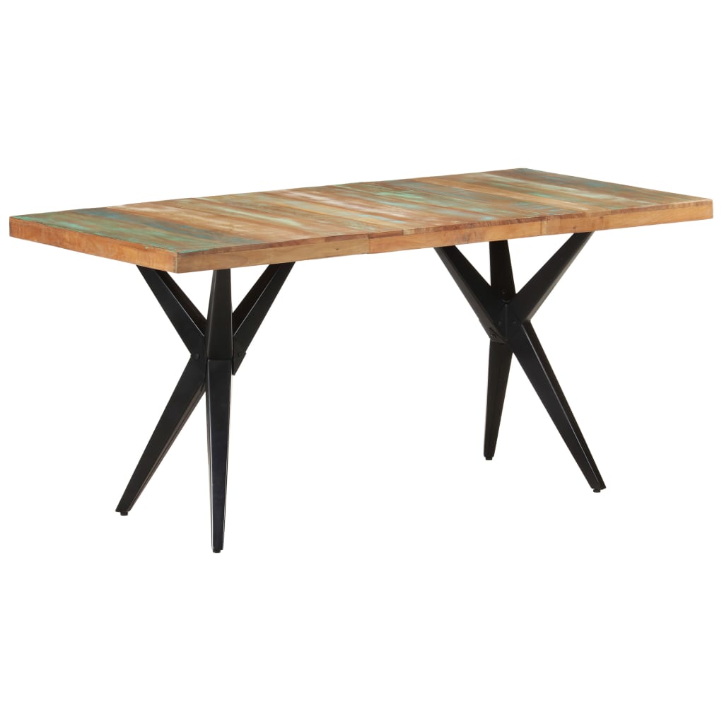 Vetonek Mesa de comedor de madera maciza reciclada 160x80x76 cm