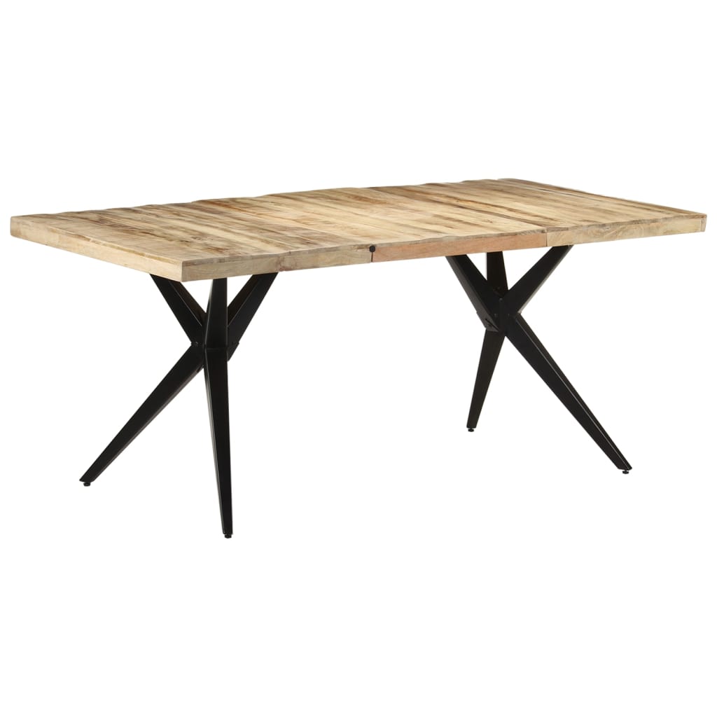 Vetonek Mesa de comedor madera de mango rugosa 180x90x76 cm