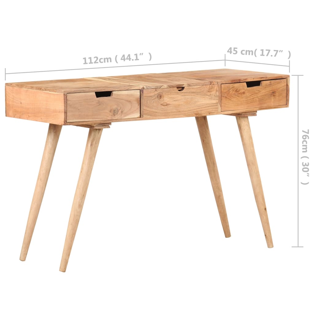 Mesa tocador con espejo madera acacia maciza 112x45x76 cm - Vetonek