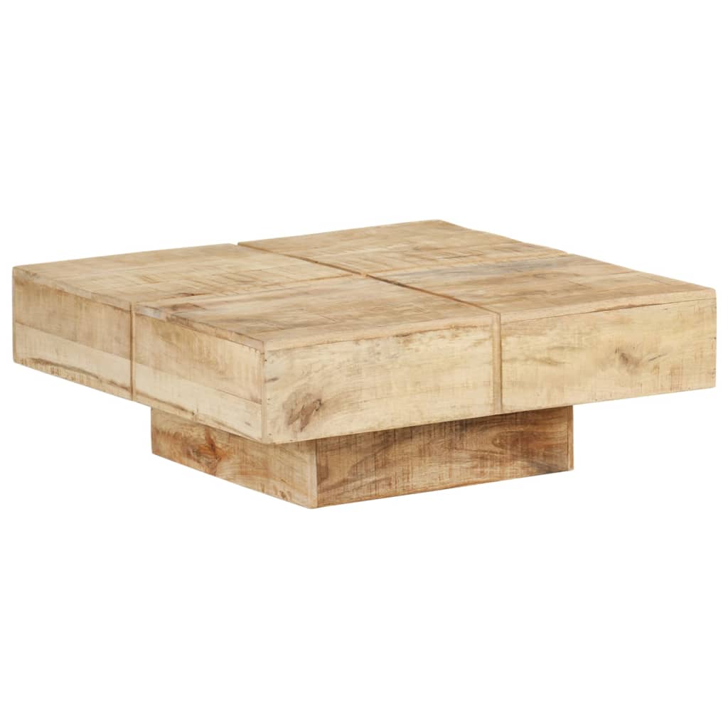 Vetonek Mesa de centro de madera maciza de mango 80x80x28 cm