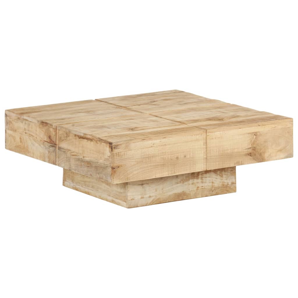 Mesa de centro de madera maciza de mango 80x80x28 cm vidaXL