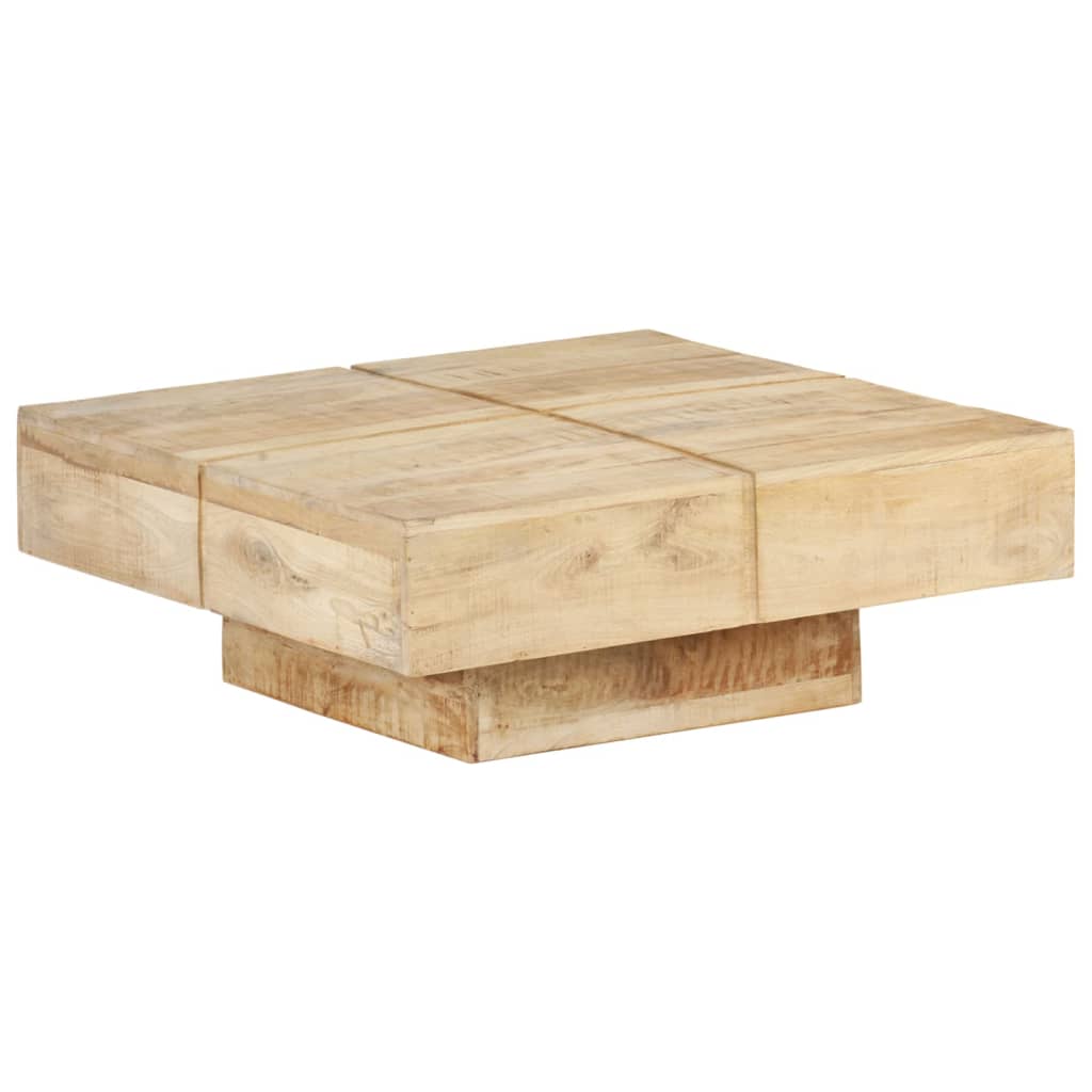 Mesa de centro de madera maciza de mango 80x80x28 cm vidaXL