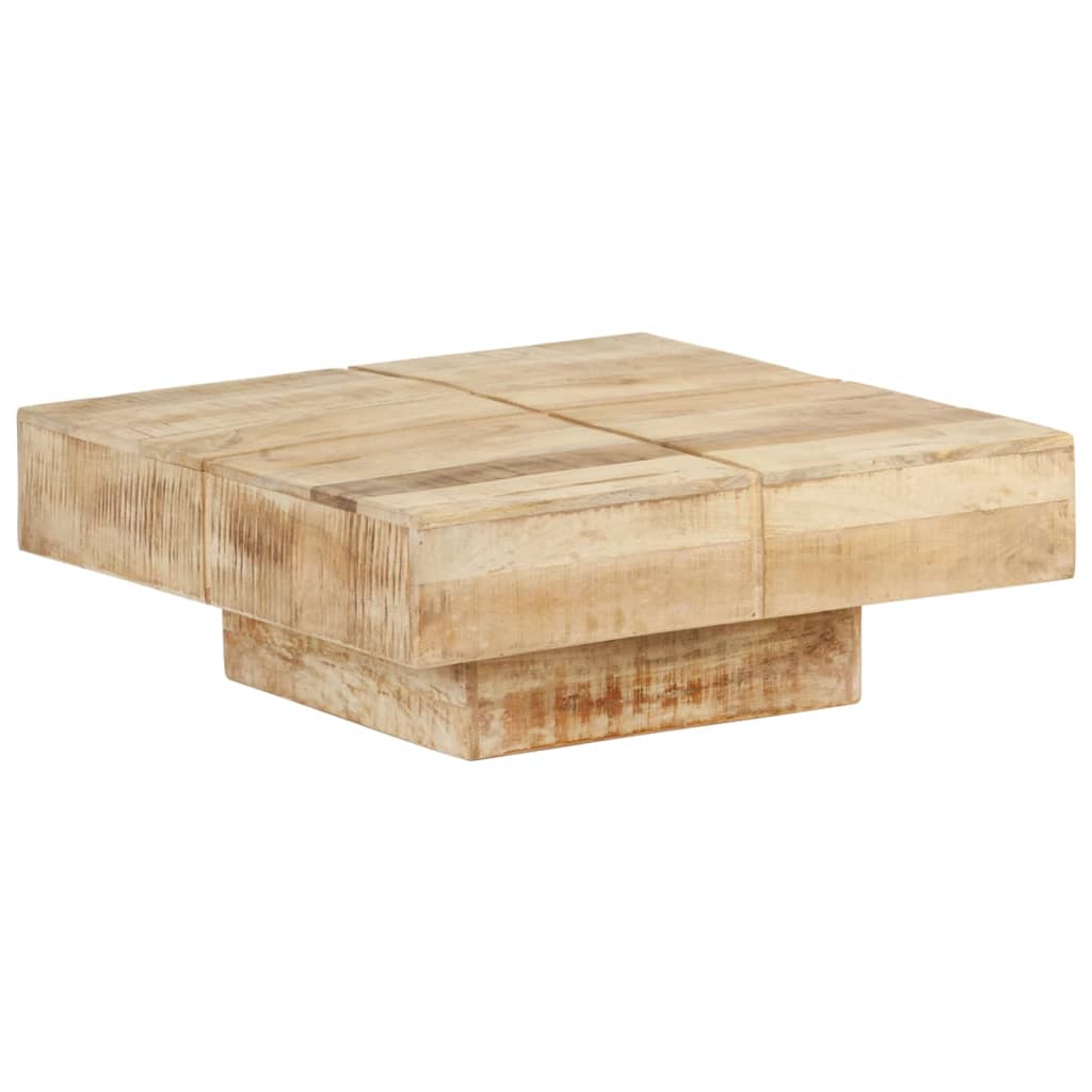 Mesa de centro de madera maciza de mango 80x80x28 cm vidaXL