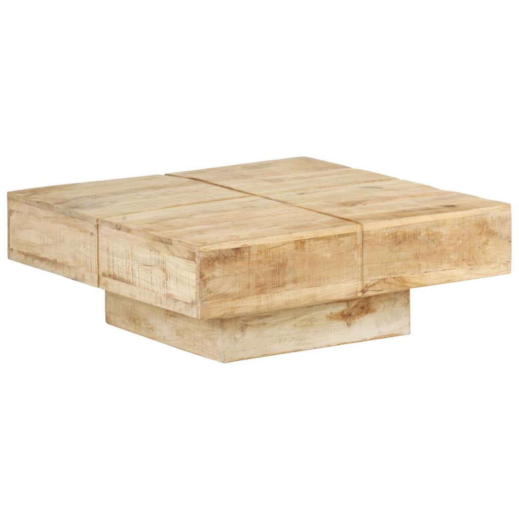 Mesa de centro de madera maciza de mango 80x80x28 cm vidaXL