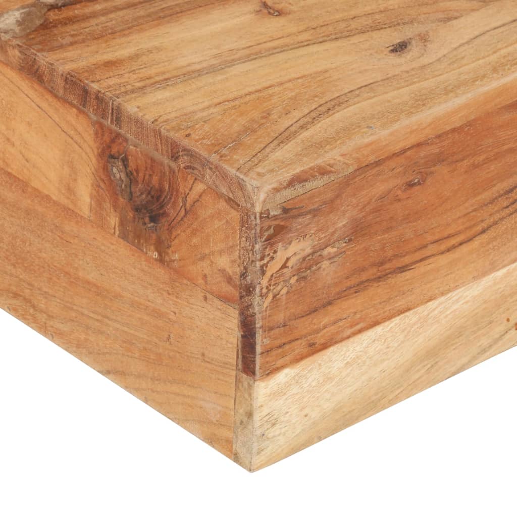 Mesa de centro de madera maciza de acacia 80x80x28 cm