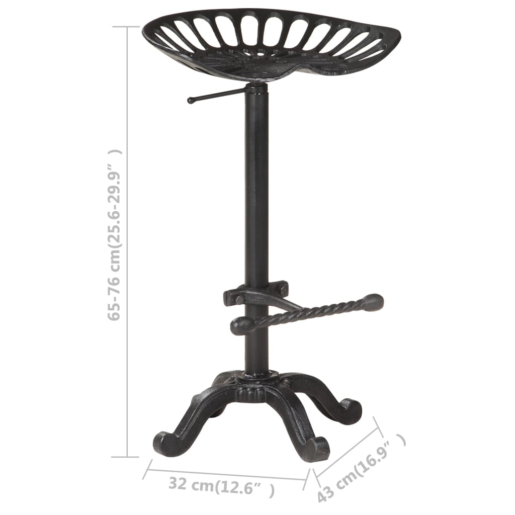 Black cast iron kitchen stool