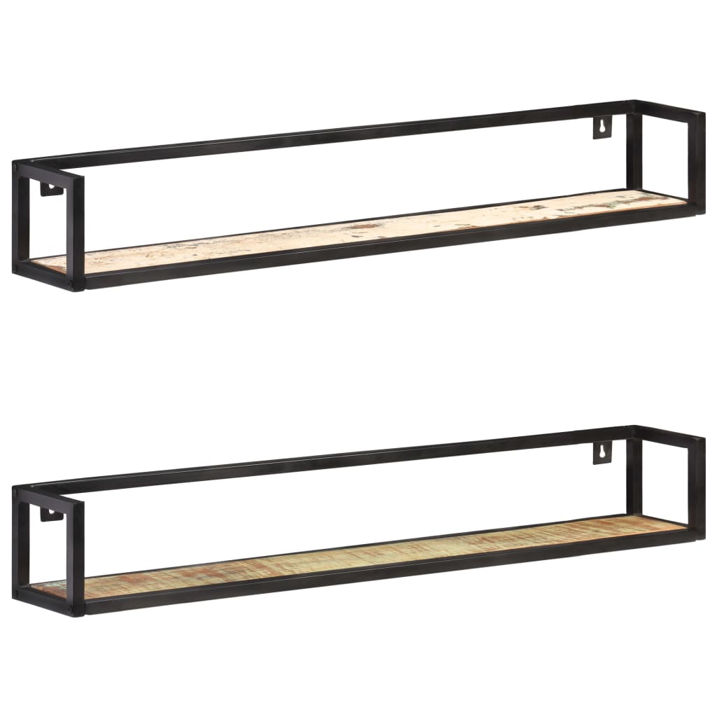 Vetonek Estantes de pared 2 unidades 120 cm madera maciza reciclada