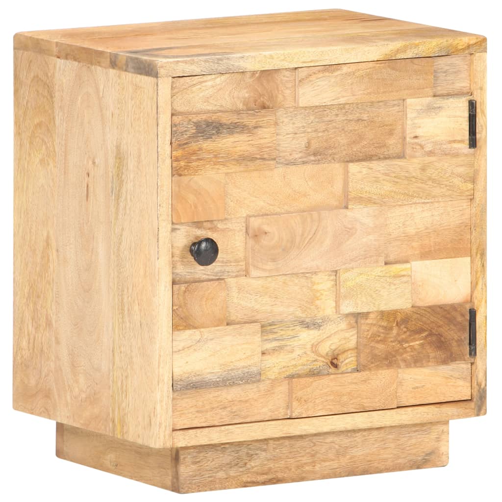 Vetonek Mesita de noche de madera maciza de mango 40x30x45 cm