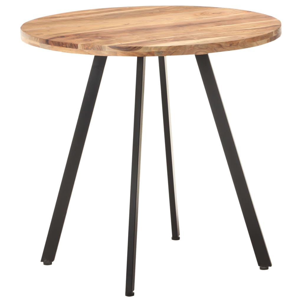 Vetonek Mesa de comedor de madera maciza de acacia 80 cm