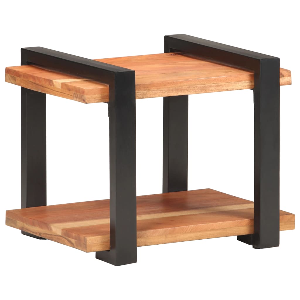 Vetonek Mesita de noche de madera maciza de acacia 50x40x40 cm