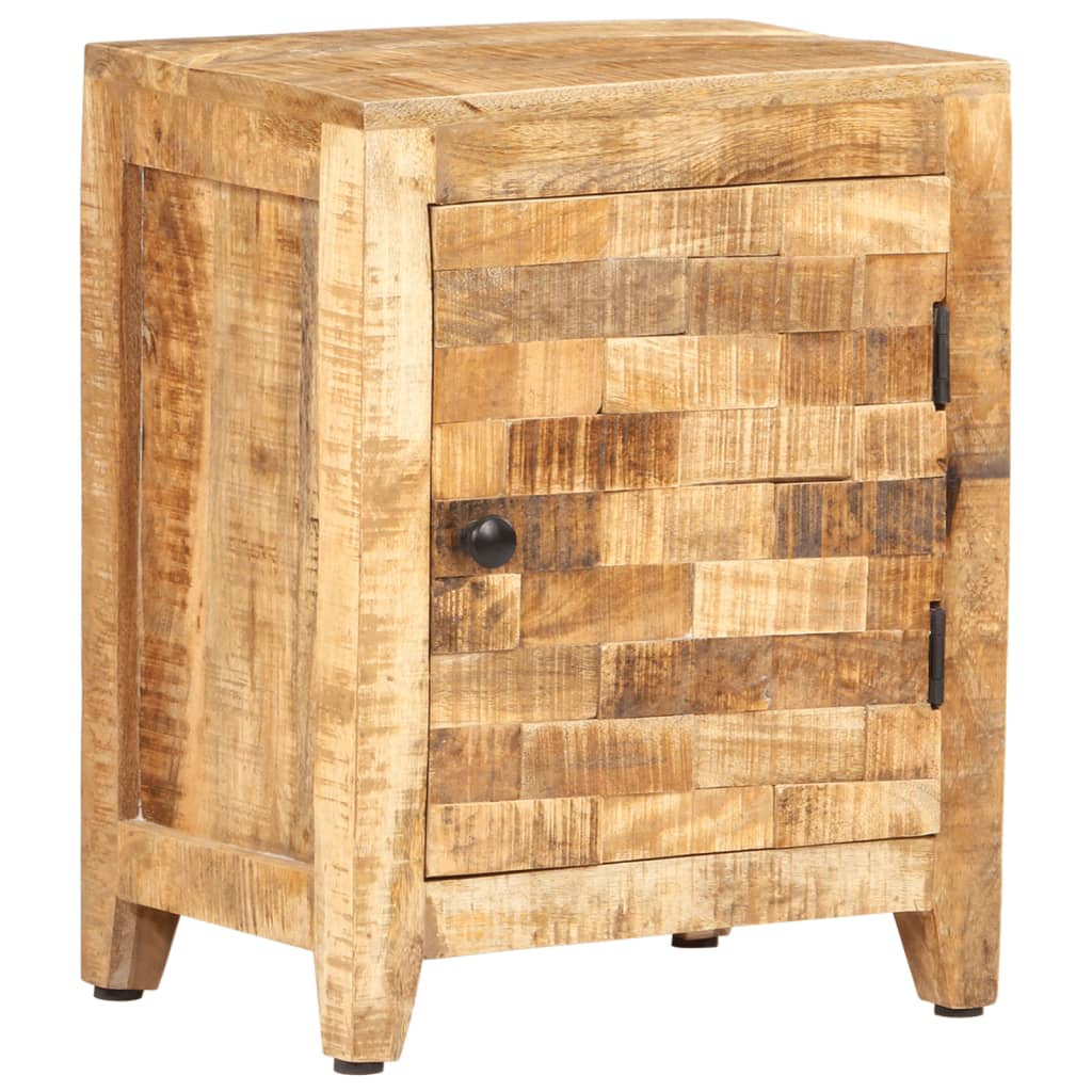 Vetonek Mesita de noche de madera maciza de mango 40x30x50 cm