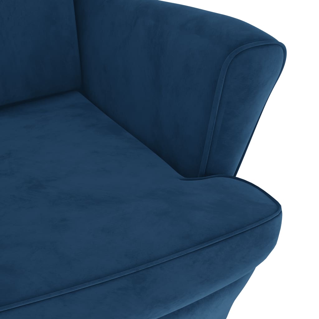 Sillón de terciopelo azul vidaXL