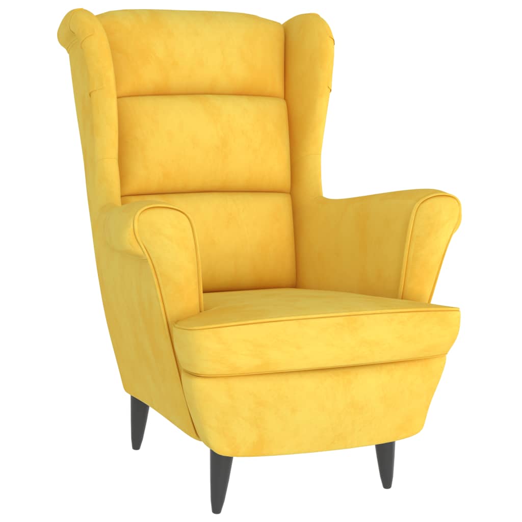 Sillón de terciopelo amarillo mostaza vidaXL