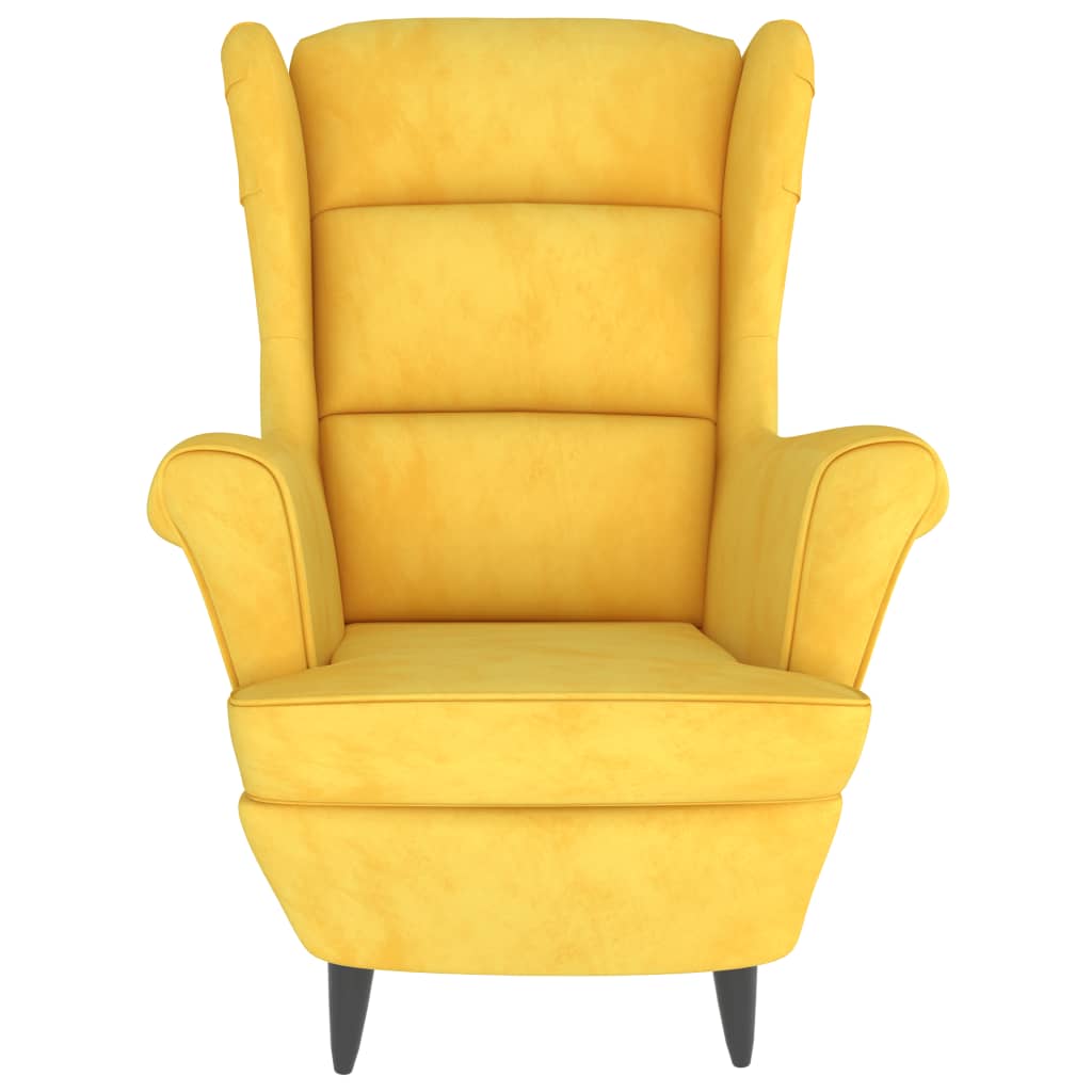 Sillón de terciopelo amarillo mostaza vidaXL