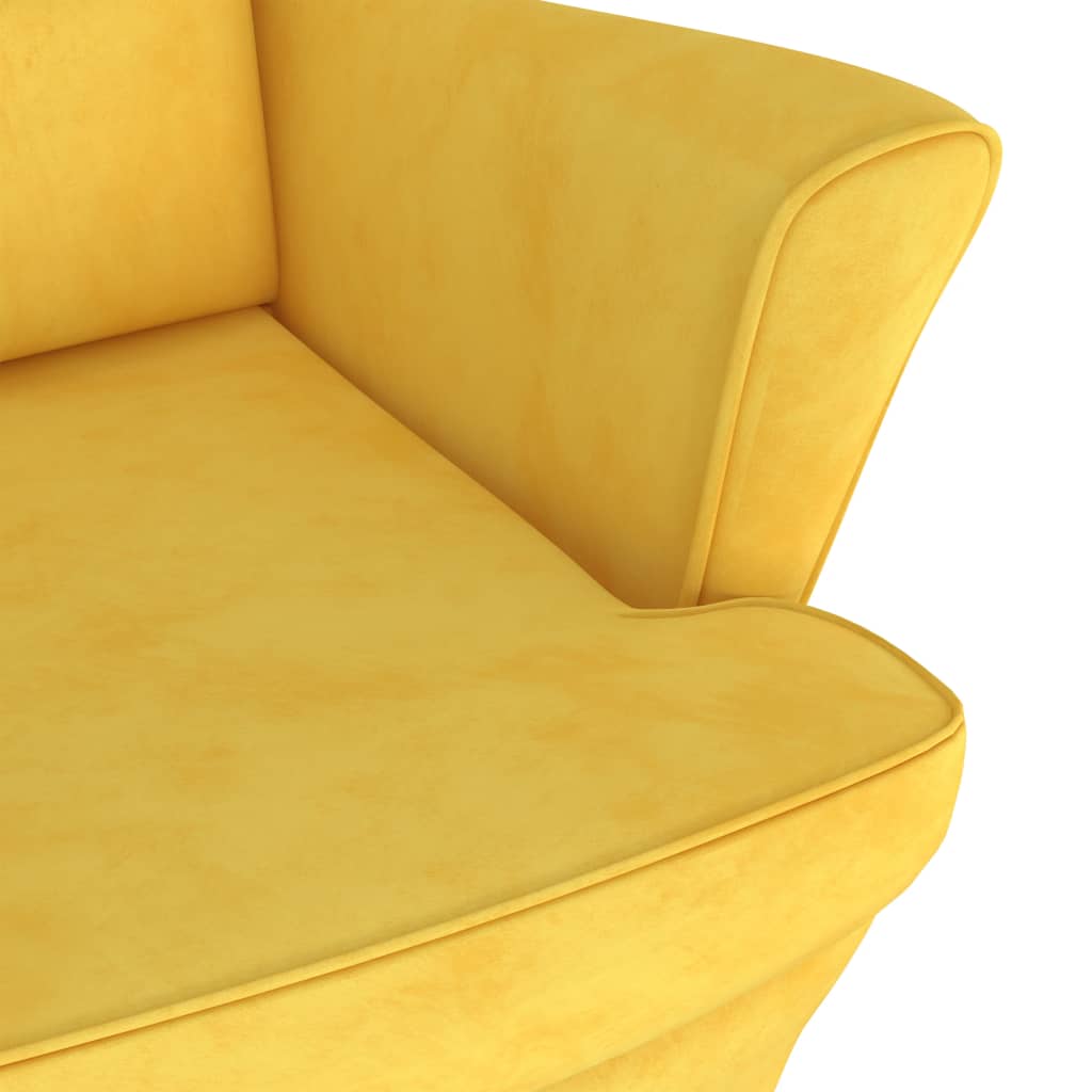 Sillón de terciopelo amarillo mostaza vidaXL