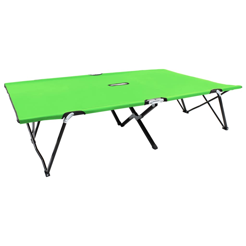 Vetonek Tumbona plegable para 2 personas acero verde