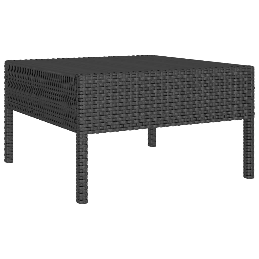 Set muebles de jardín 2 piezas y cojines ratán sintético negro - Vetonek