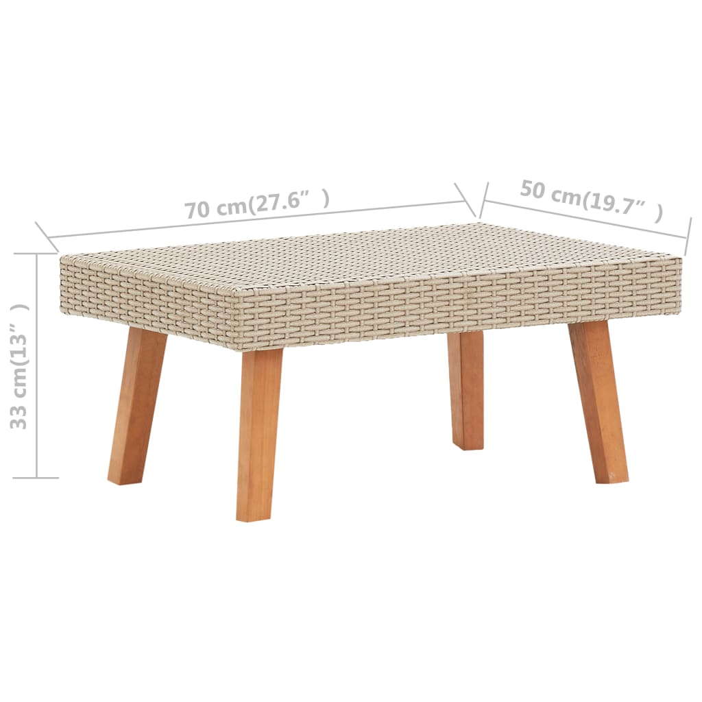 Set de muebles de jardín 3 pzas y cojines ratán sintético beige vidaXL