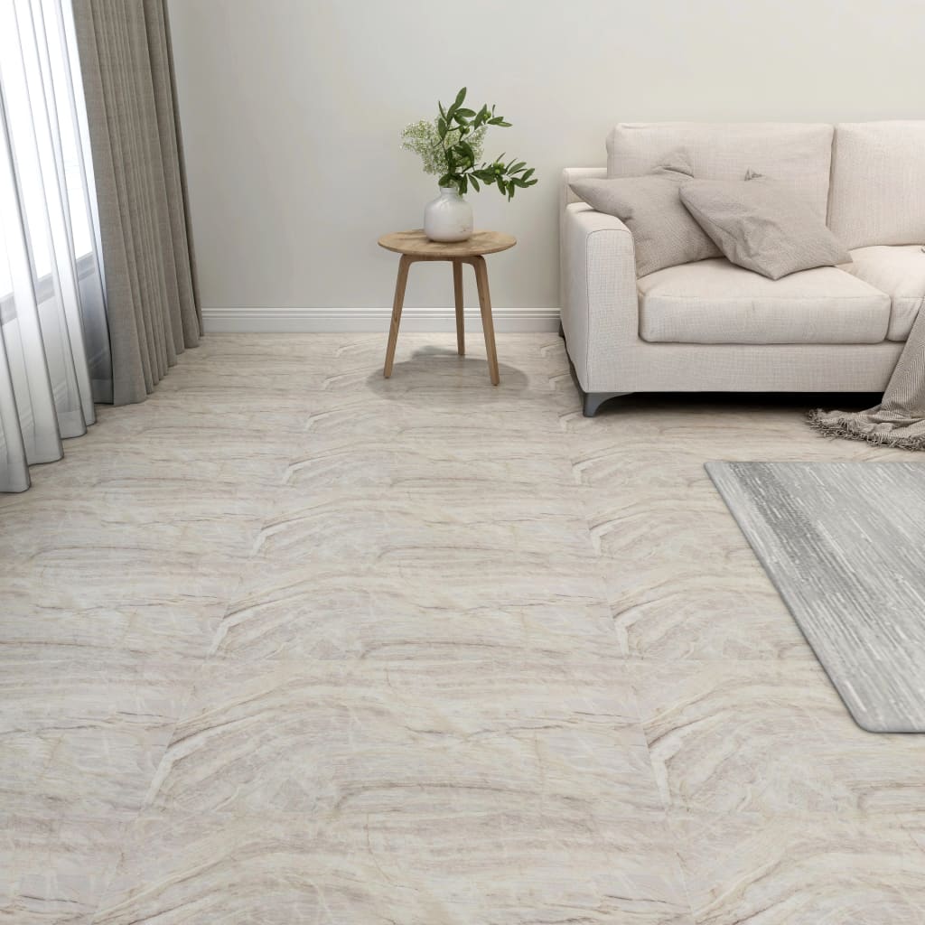 Vetonek Lamas para suelo autoadhesivas 55 uds PVC beige 5,11 m²