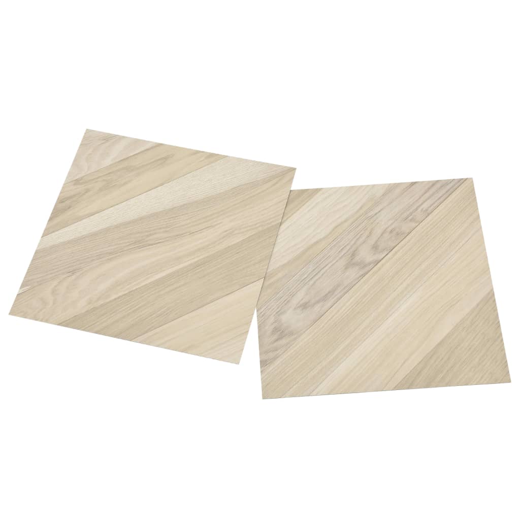 Lamas para suelo autoadhesivas 55 uds PVC beige a rayas 5,11 m² - Vetonek