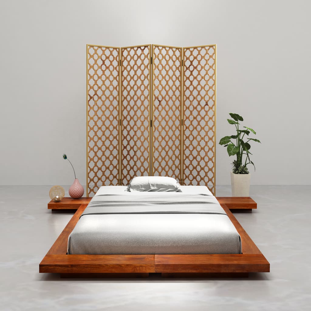 Estrutura para futon japonês madeira maciça de acácia 90x200 cm V4236 Vetonek