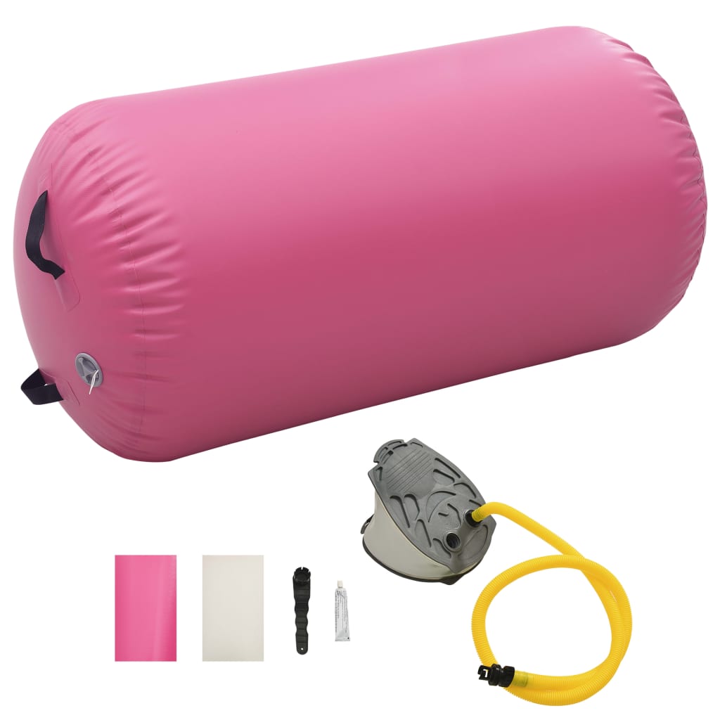 Vetonek Rollo inflable de gimnasia con bomba PVC rosa 120x90 cm