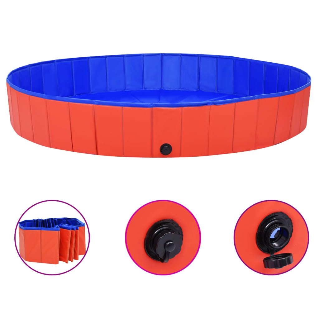 Piscina para perros plegable PVC rojo 200x30 cm