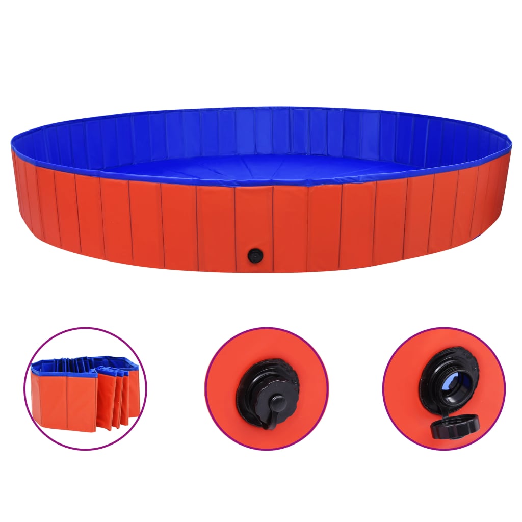 Piscina para perros plegable PVC rojo 300x40 cm