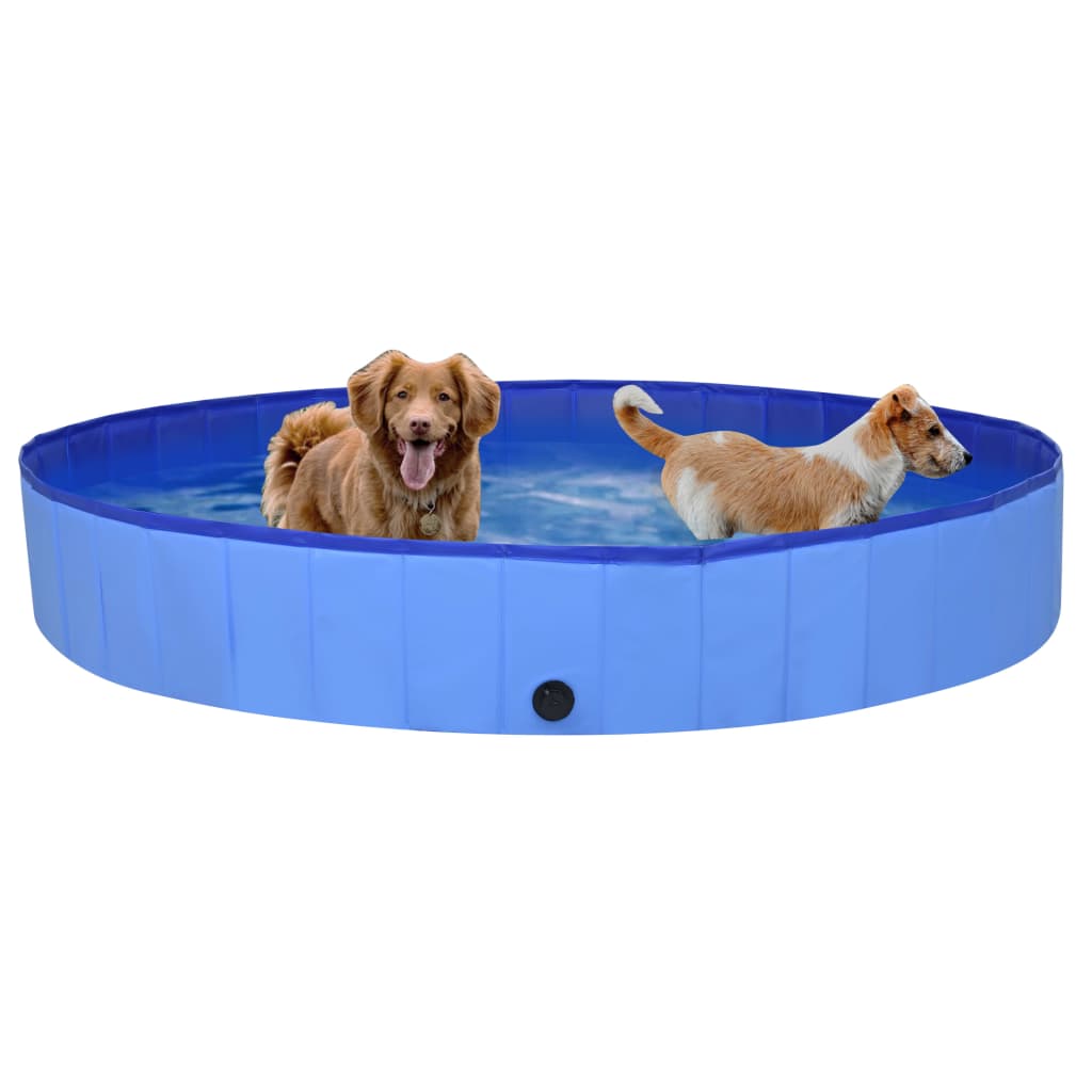 Piscina para perros plegable PVC azul 200x30 cm