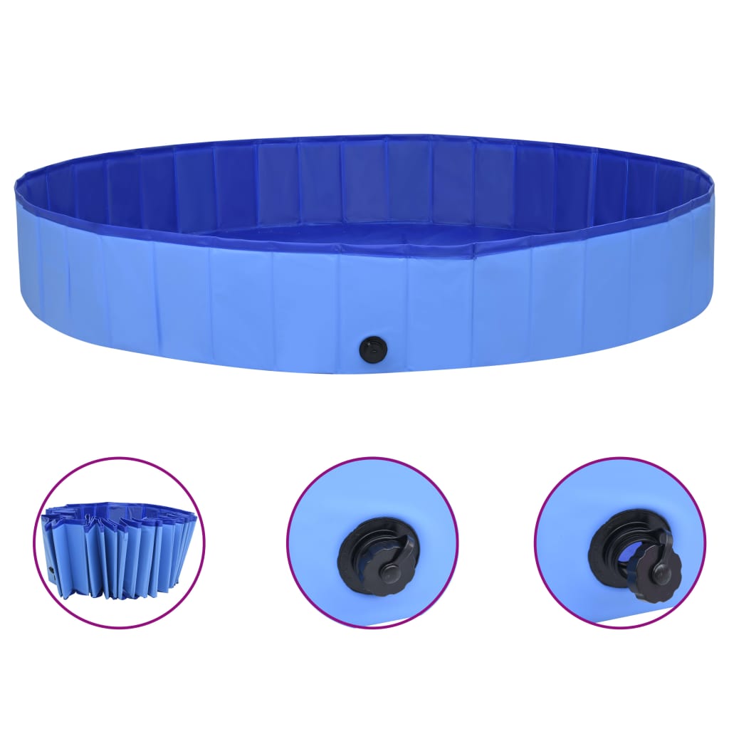 Piscina para perros plegable PVC azul 300x40 cm