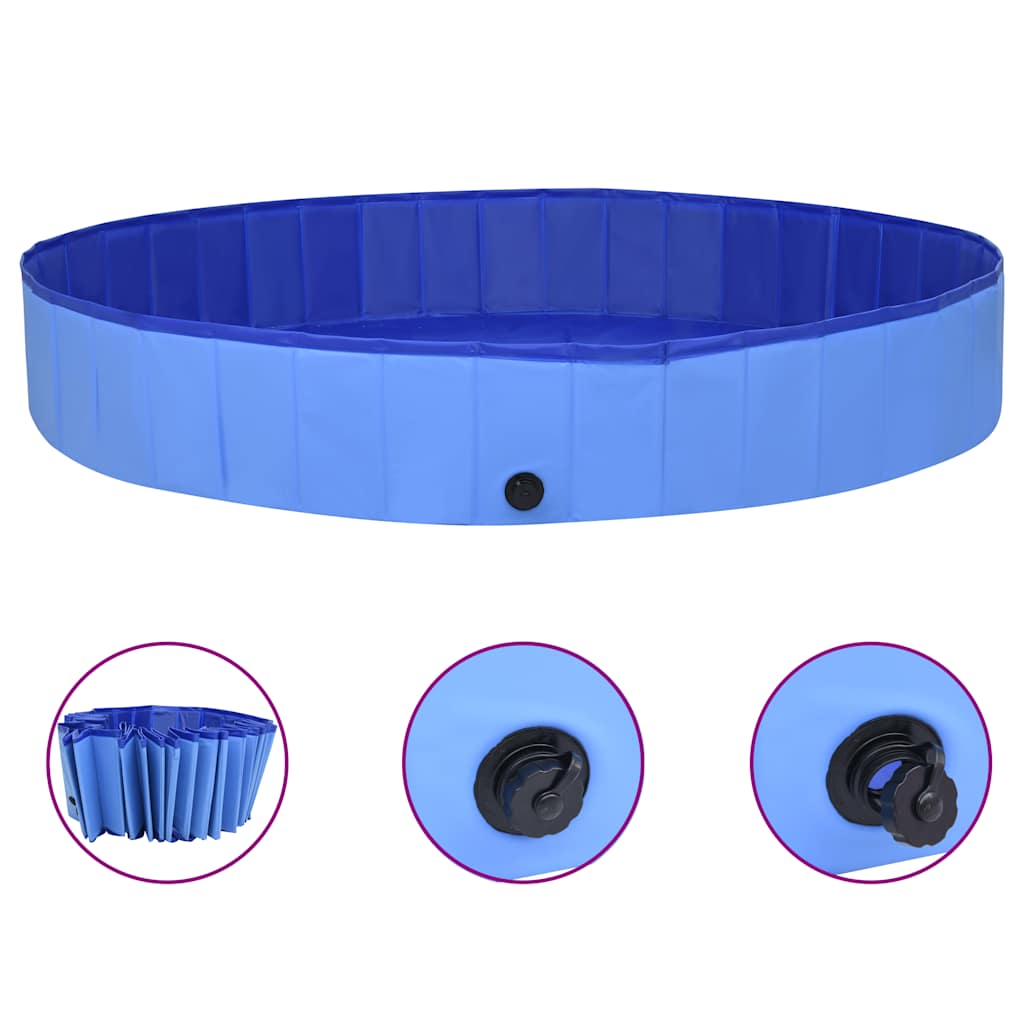 Vetonek Piscina para perros plegable PVC azul 300x40 cm