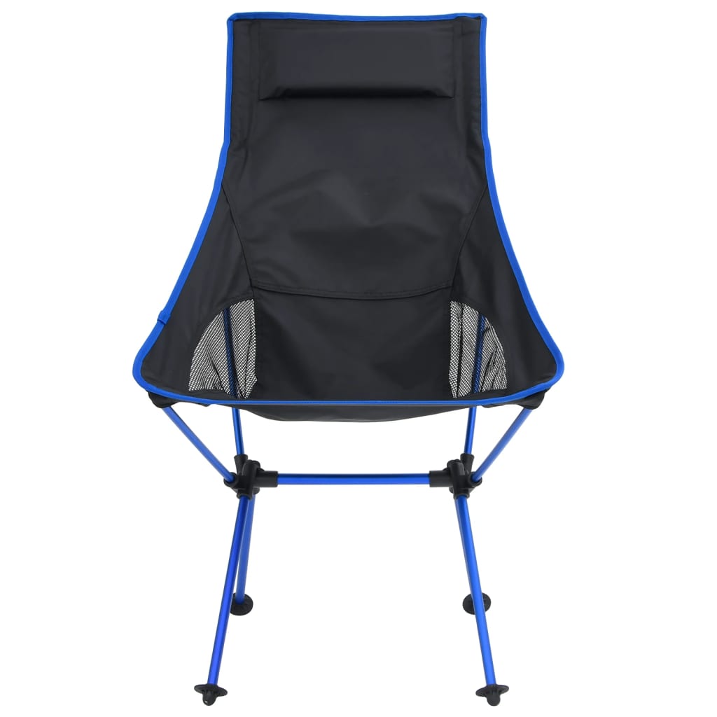 Silla de camping plegable PVC y aluminio negro